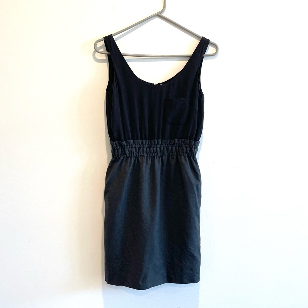 Black and Gray Mini Dress with Paper Bag Waist Size Small